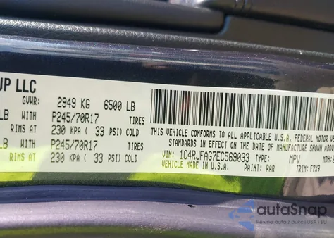 2014 Jeep Grand Cherokee Laredo from USA, damaged, VIN 1C4RJFAG7EC569033